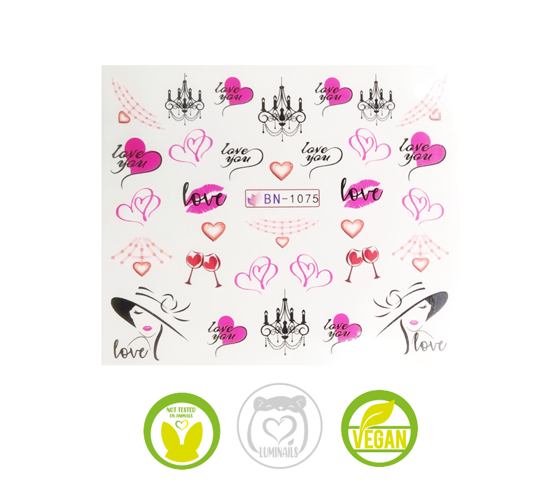 Waterdecal Trasferelli: LOVE & WORDS (30 varianti)