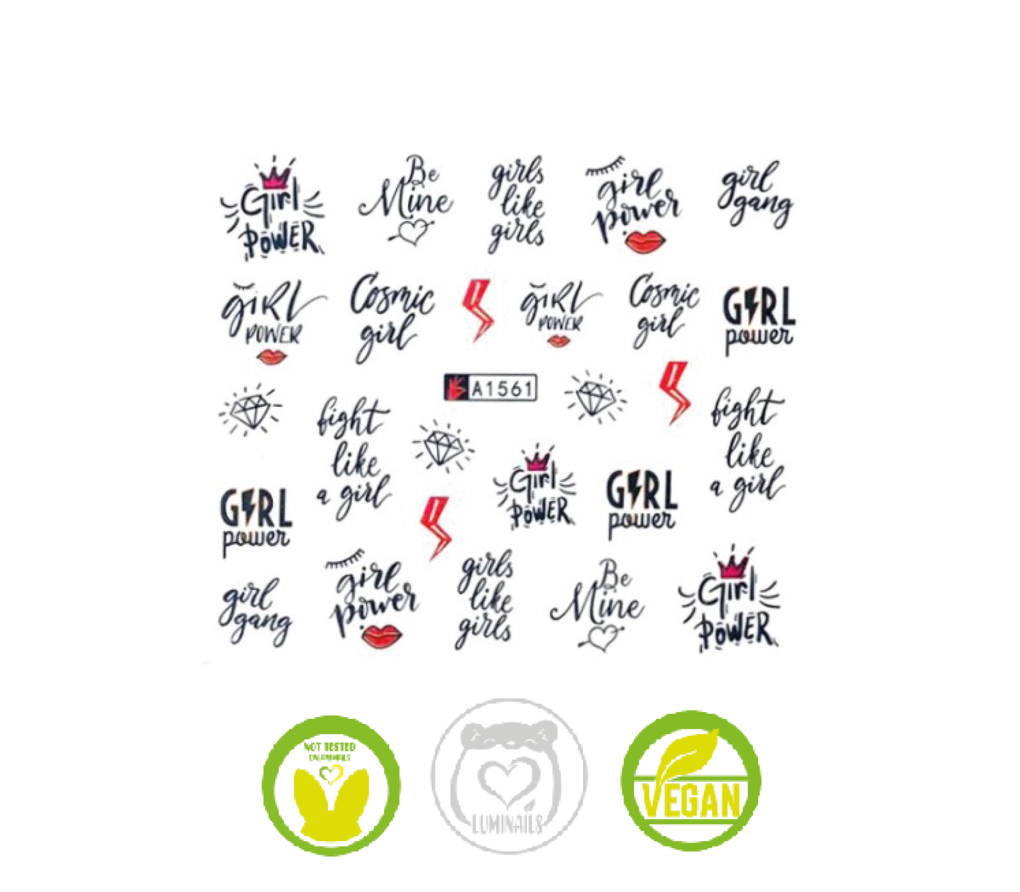 Waterdecal Trasferelli: LOVE & WORDS (30 varianti)