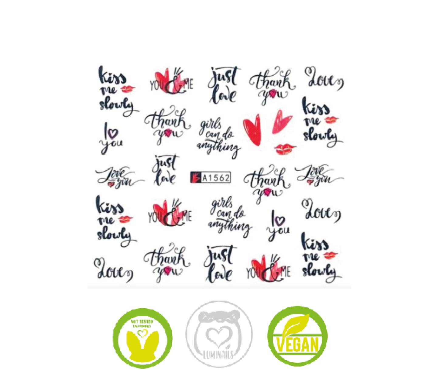 Waterdecal Trasferelli: LOVE & WORDS (30 varianti)