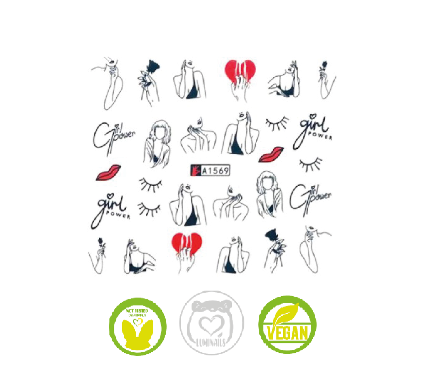 Waterdecal Trasferelli: LOVE & WORDS (30 varianti)