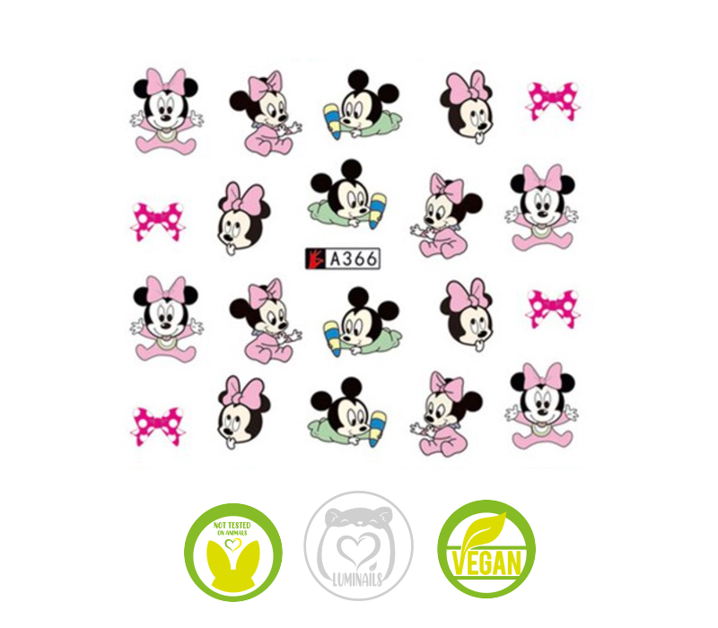 Waterdecal Trasferello: MINNIE/MICKEY Mouse (5 varianti)