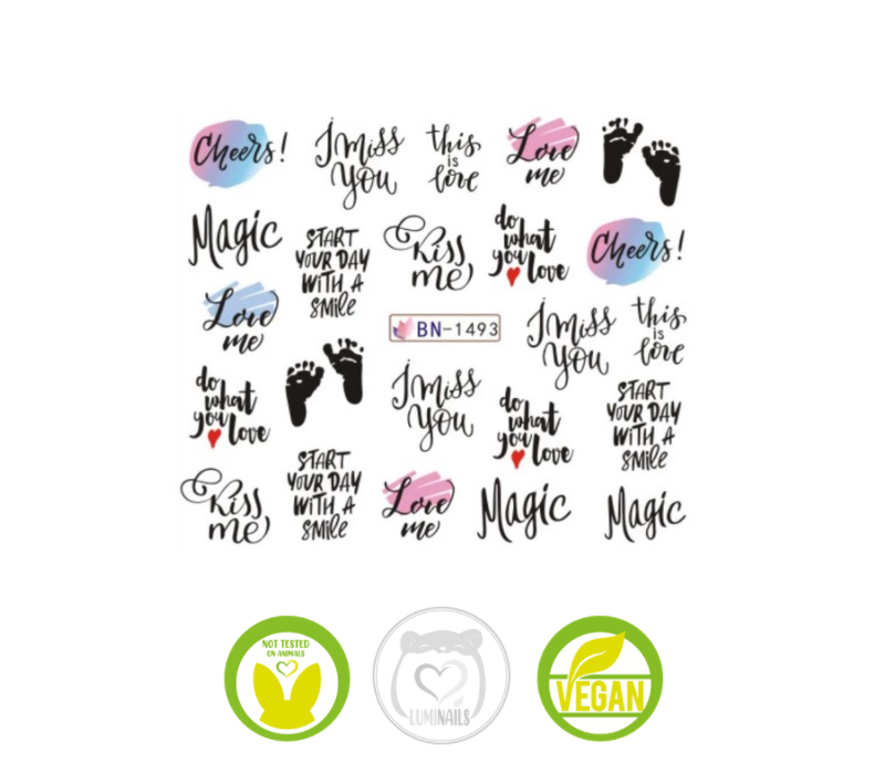 Waterdecal Trasferelli: LOVE & WORDS (30 varianti)