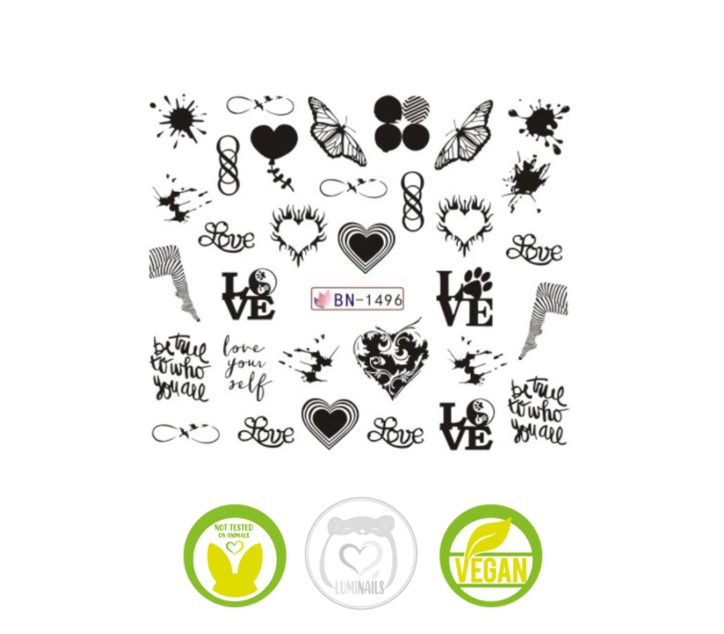 Waterdecal Trasferelli: LOVE & WORDS (30 varianti)