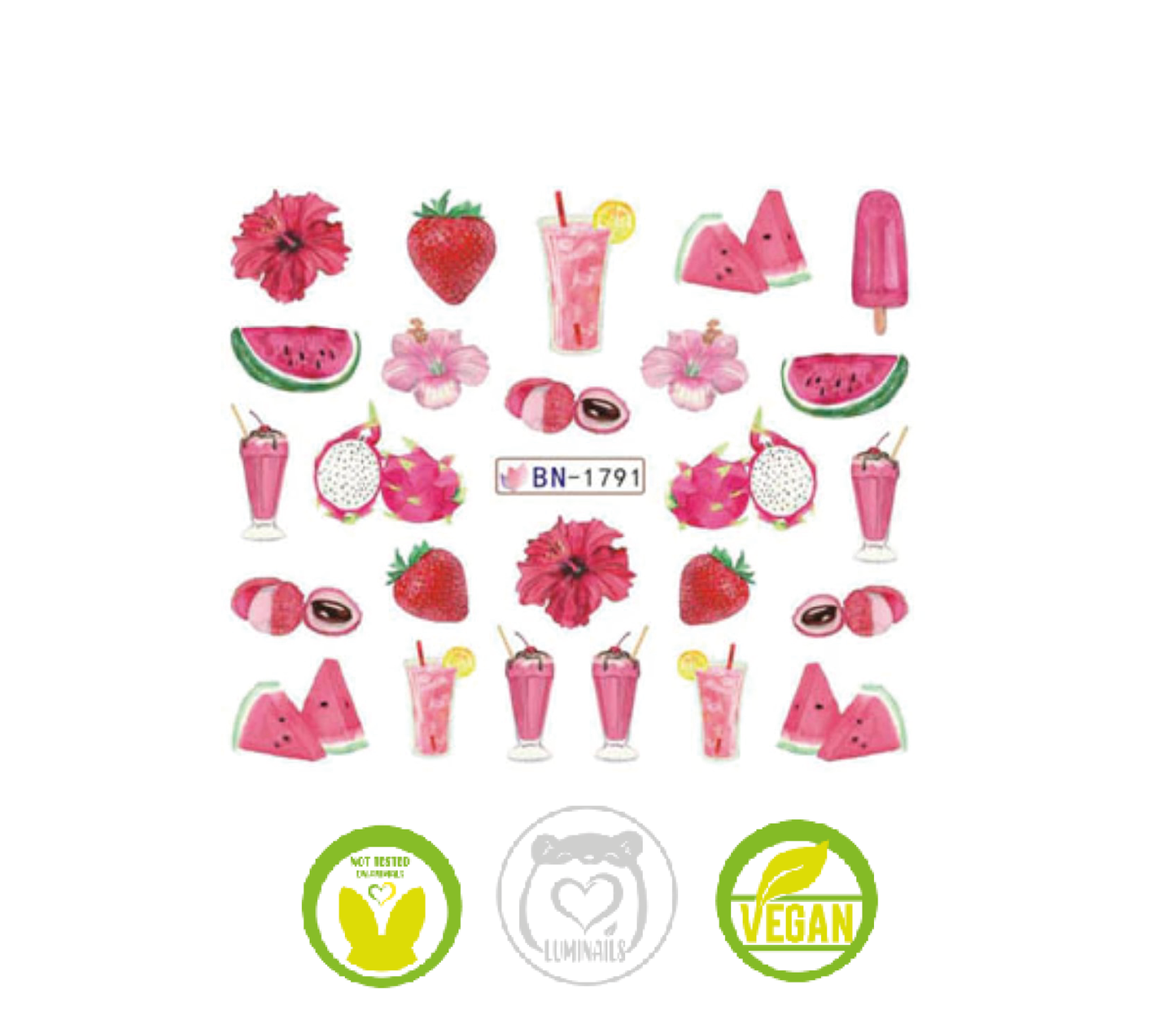 Waterdecal Trasferello: SUMMER COLORS (7 varianti)