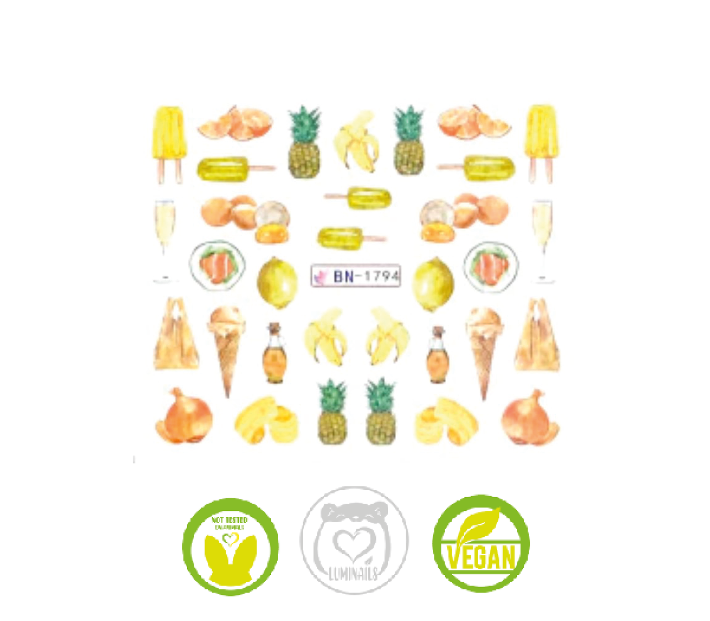 Waterdecal Trasferello: SUMMER COLORS (7 varianti)