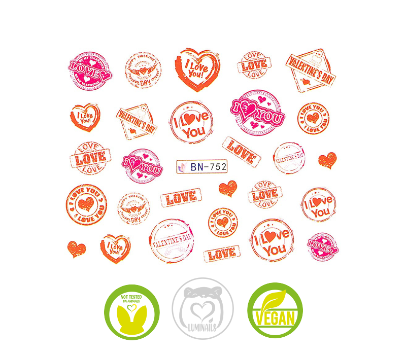 Waterdecal Trasferelli: LOVE & WORDS (30 varianti)