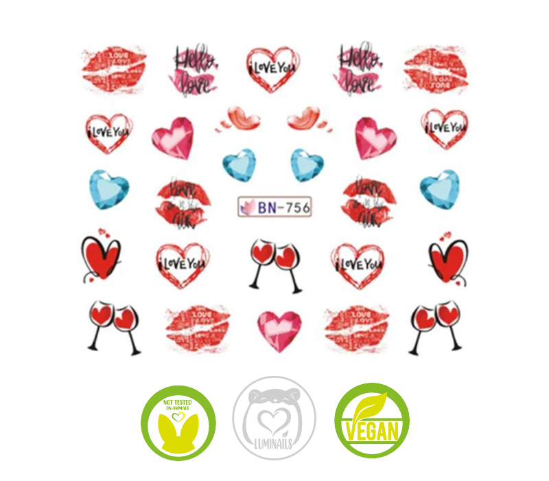 Waterdecal Trasferelli: LOVE & WORDS (30 varianti)